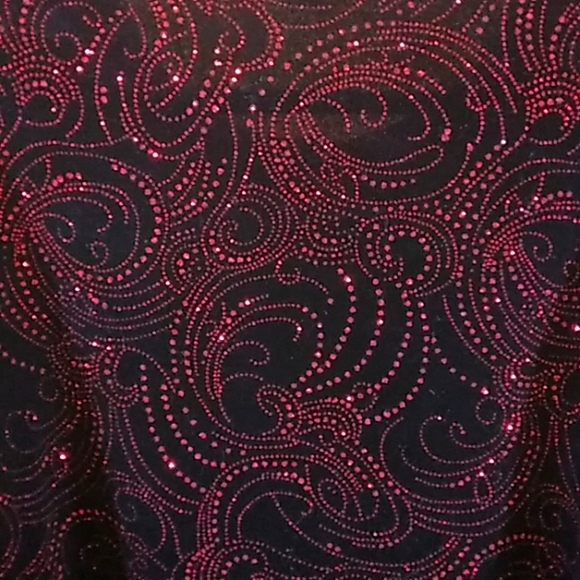 **Notations Sparkling Evening Jacket Top Size 2X Red & Black - Picture 10 of 10